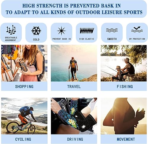 Vista 75 de CLOHOMIN Mangas para brazos, protección solar, mangas de compresión, cubierta de tatuaje para mujeres y hombres, manga deportiva atlética refrescante