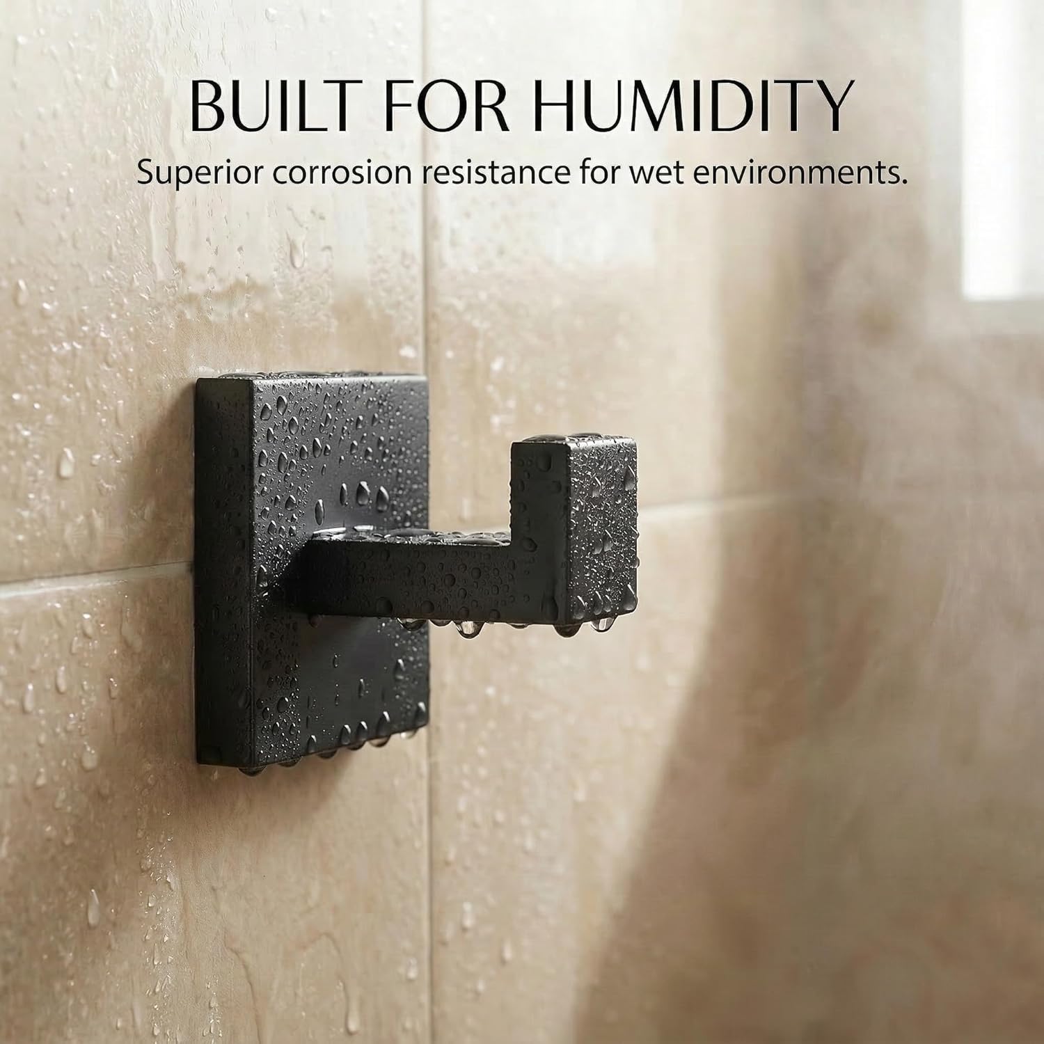 Matte Black Bathroom Hardware Set 5-Piece, Modern Square SUS304 Stainless Steel Bath Accessory Kit with 23.6" Towel Bar