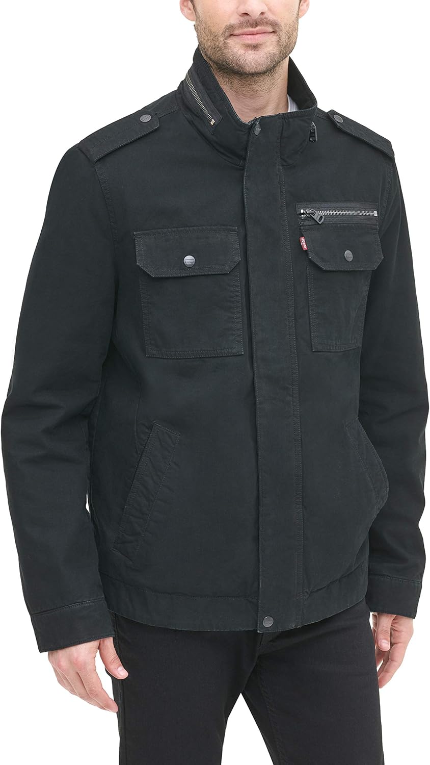 Levi's mens Washed Cotton Military Jacket (Regular & Big & Tall Sizes) - Image 3