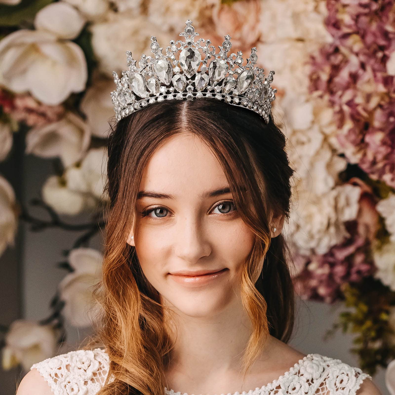 royal crystal wedding tiara, bridal tiara, Swarovski crystal crown