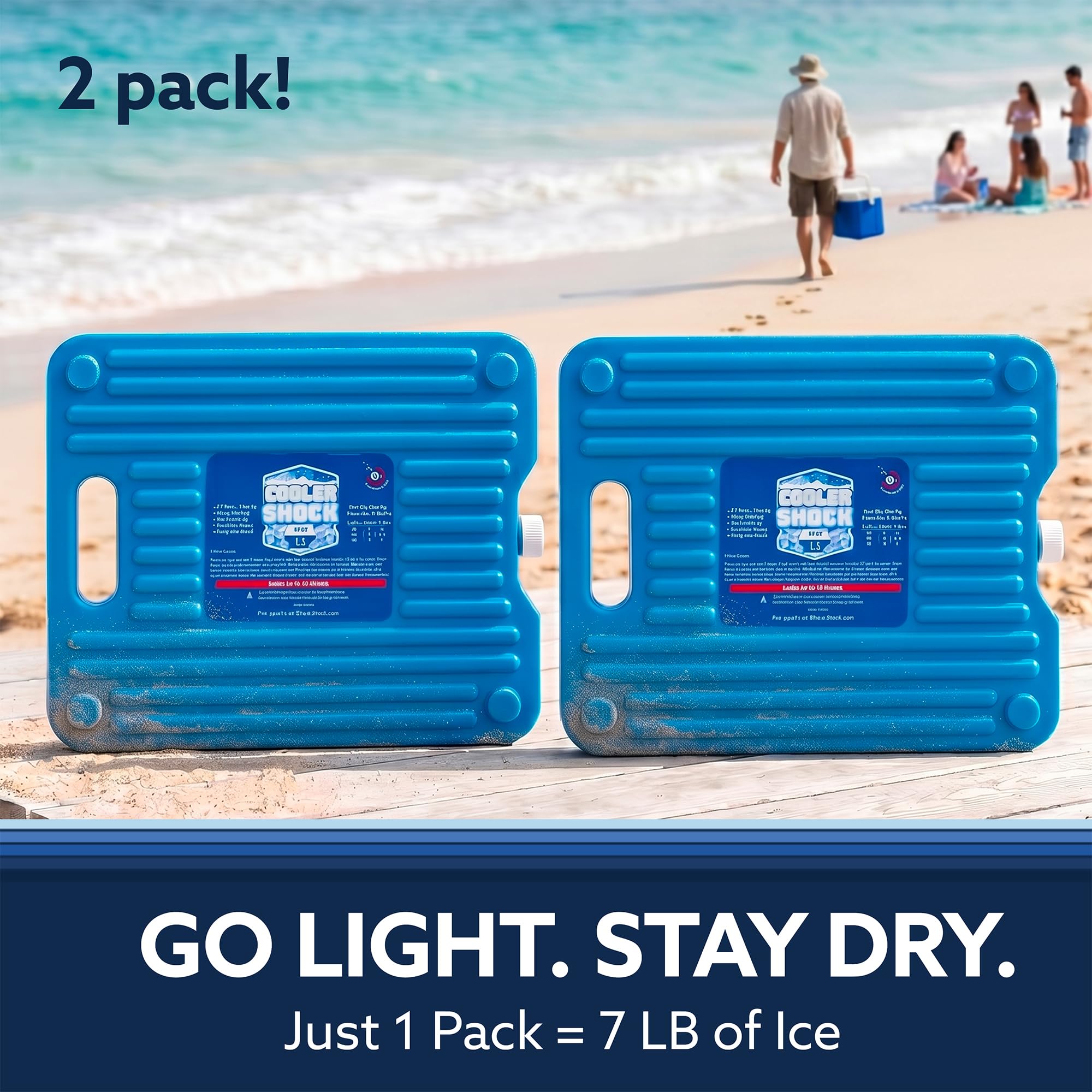 Cooler Shock Paquetes Duros de 18 Grados F. No Requiere Hielo, Paquete Innovador Resistente diseñado con una Superficie Acanalada para enfriarse rápidamente. C.S. Tiene más de 4.000 reseñas Promedio