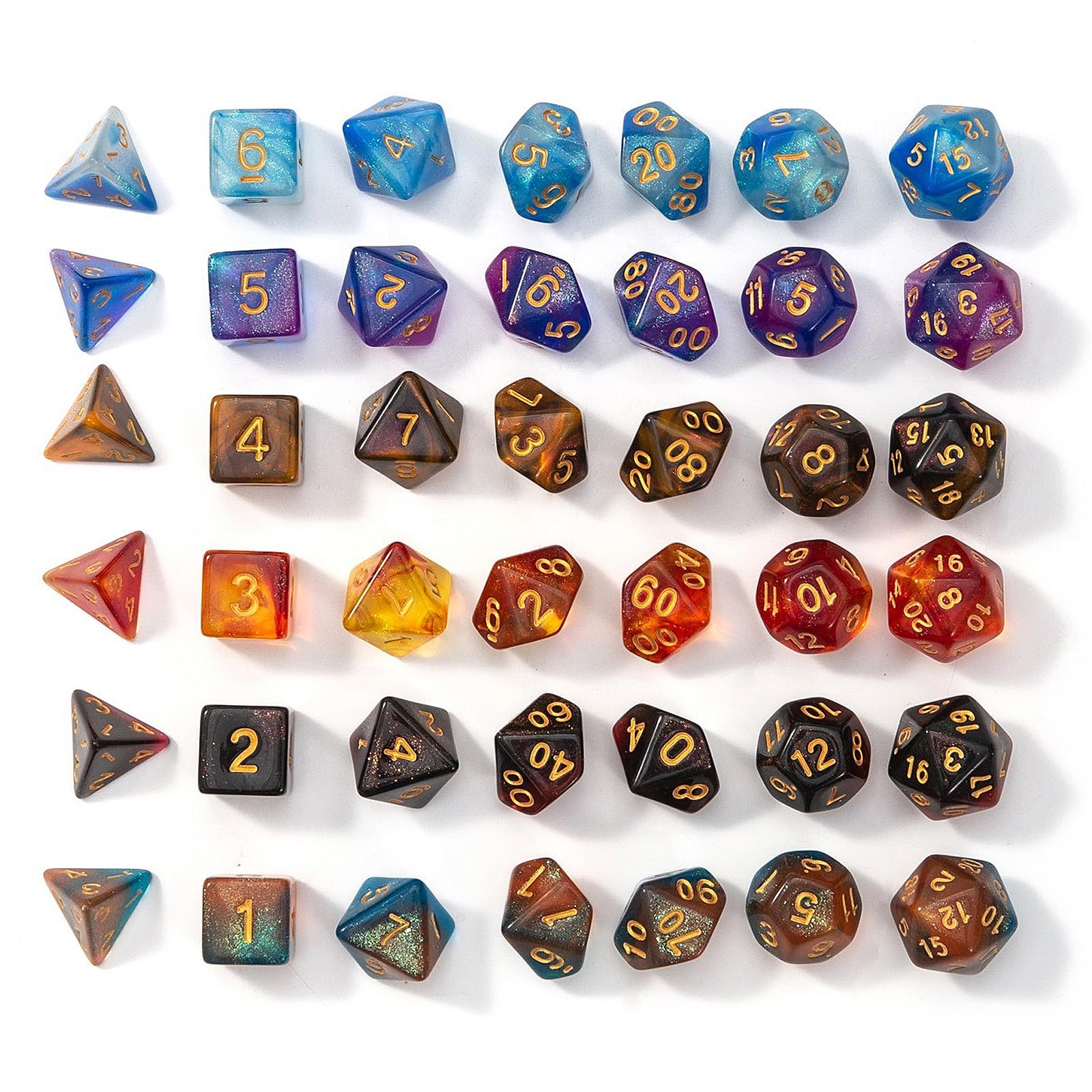 Amazon | 7 個さまざまな形状のサイコロ異なる数の顔教育デジタル番号