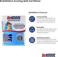 Vista 4 de BeKOOOL Almohada de gel suave refrescante – Alivio refrescante reutilizable de migrañas, tensión del cuello y fiebre – Hasta 6 horas