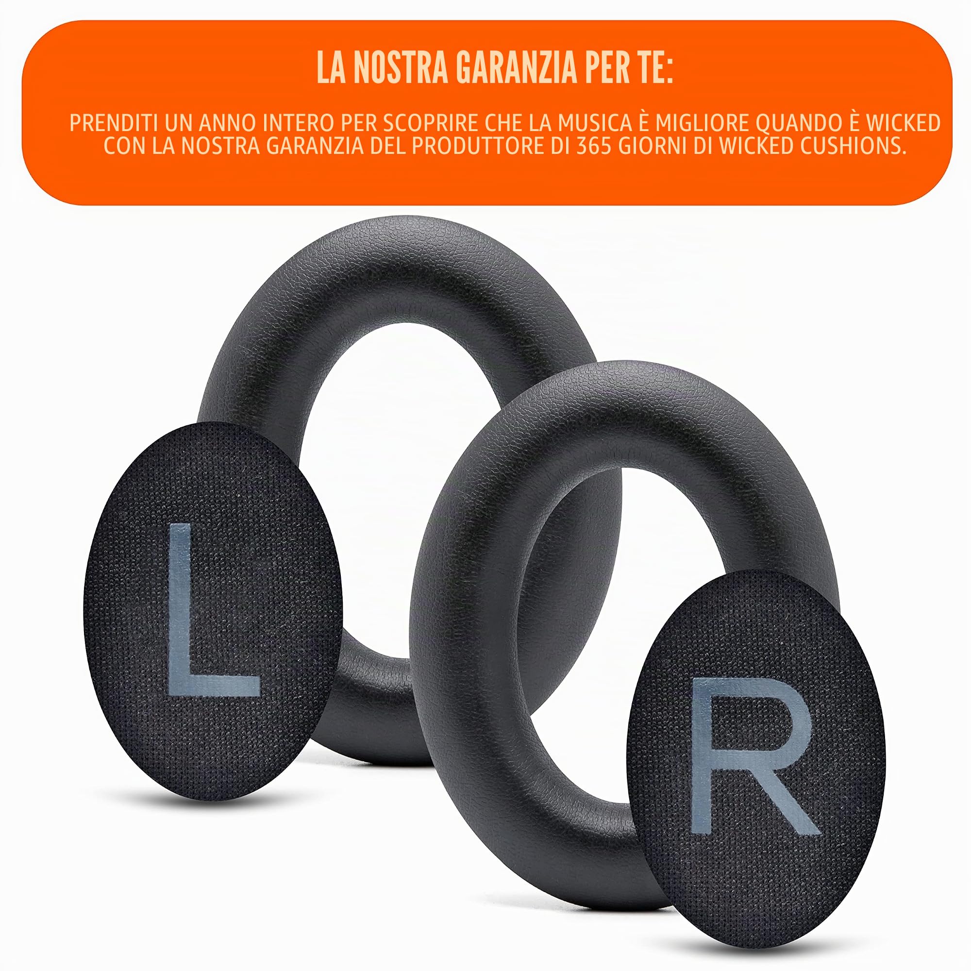 WC PadZ QC45 - Cuscinetti auricolari per Bose QuietComfort 45 / QuietComfort Se/QuietComfort Wireless, realizzati da Wicked Cushions | Cuscino extra spesso | Black