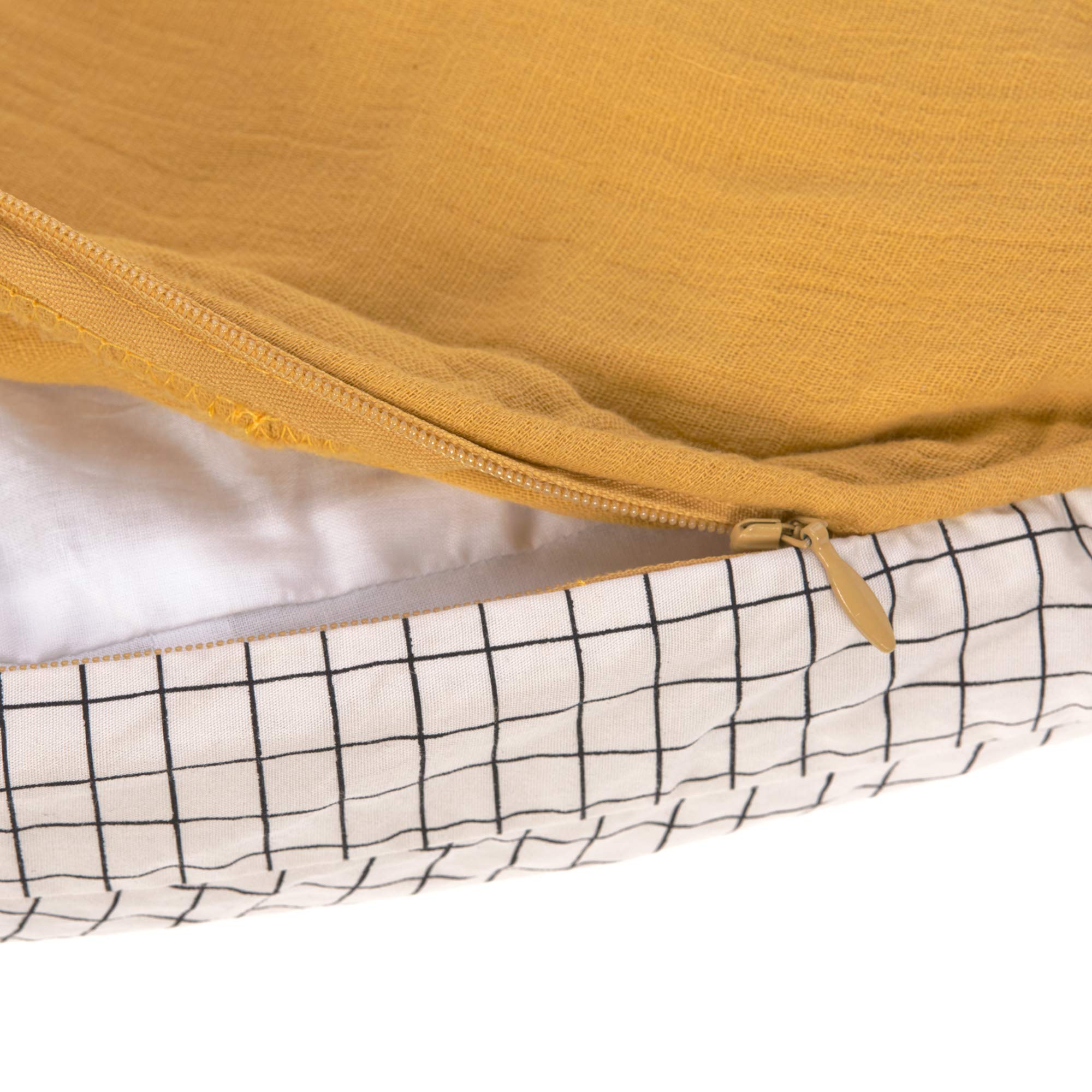 Lässig 1542009837 Grand Coussin Rond de Mousseline, Jaune