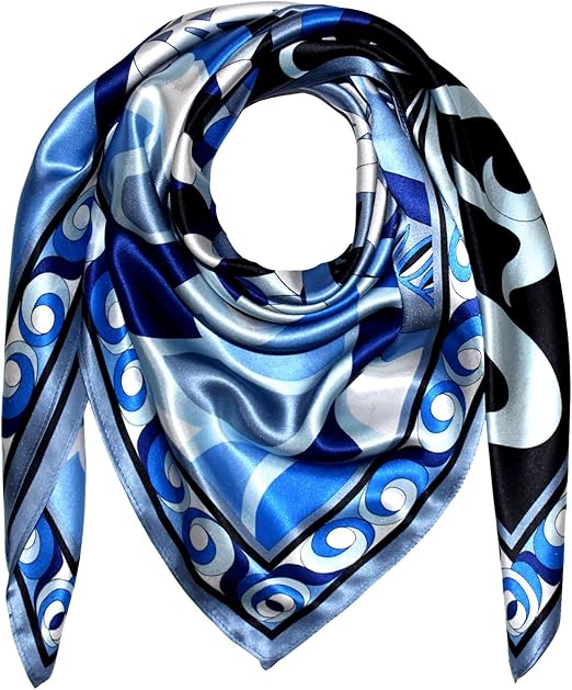 LORENZO CANA Pashmina De 100% Viscose Pour L`homme – écharpe Avec Les Mesures De 70 X 200 Cm - Une étole Attrayante Et Noble Pour Le Printemps Et L´été En Bleu Noir