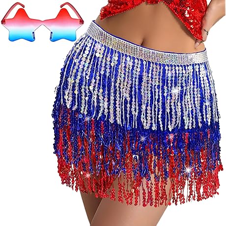 Women's Sequin 4th of July Skirt