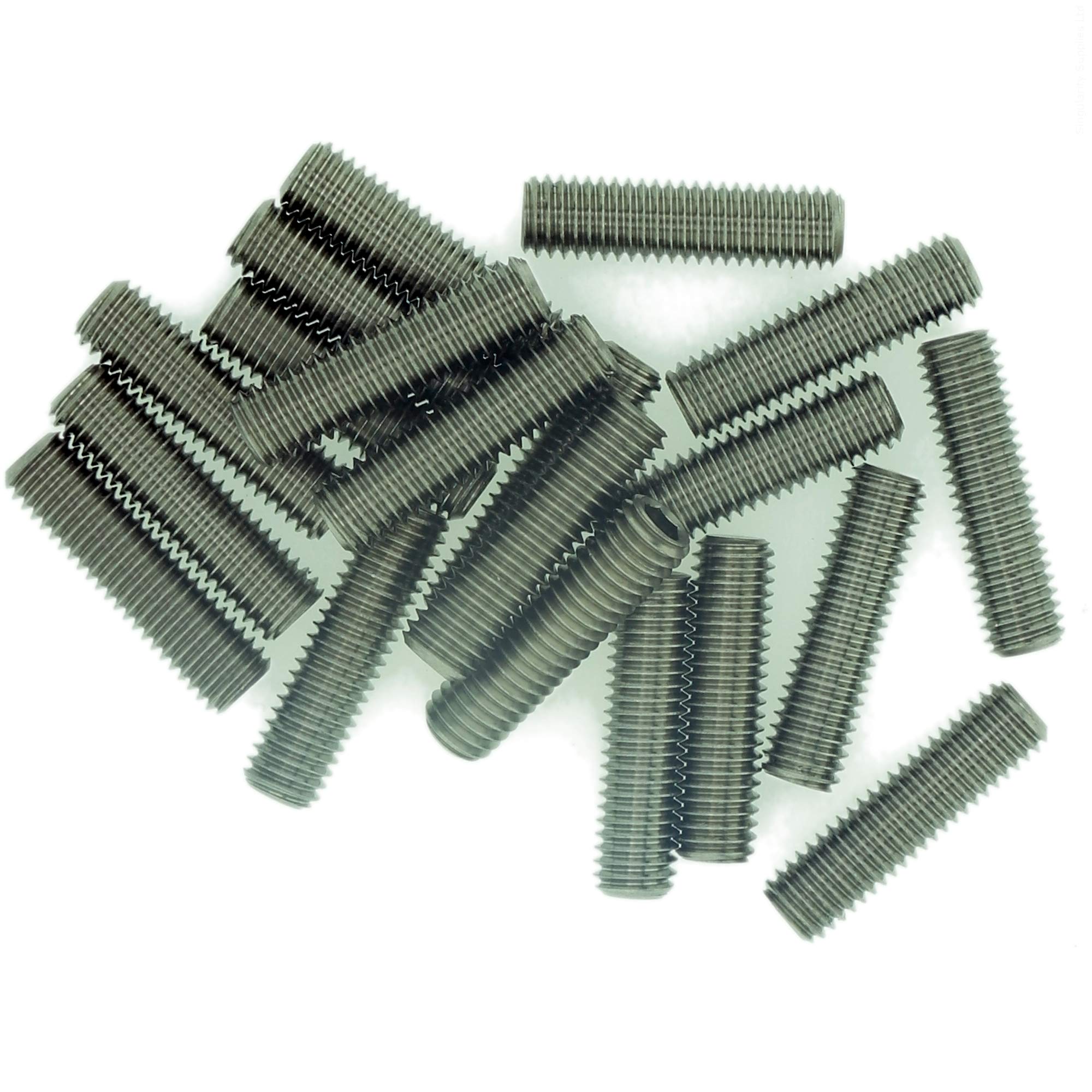 Singularity Supplies M4 (4Mm X 25Mm) Hex Socket Grub Screw (Flat Point) - Stainless Steel (A2) (Pack Of 20)