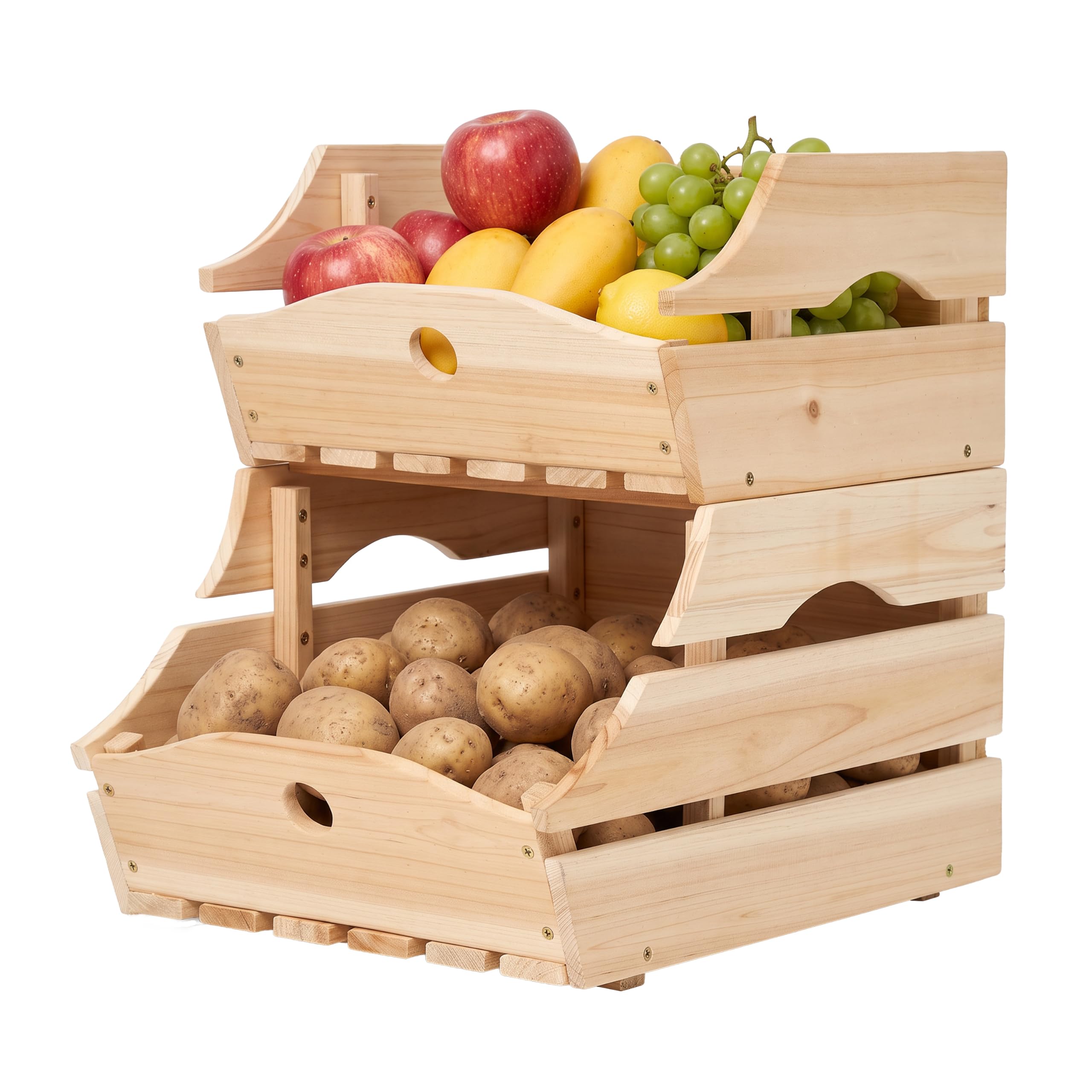 Stackable Wooden Storage Bins 2 Piece