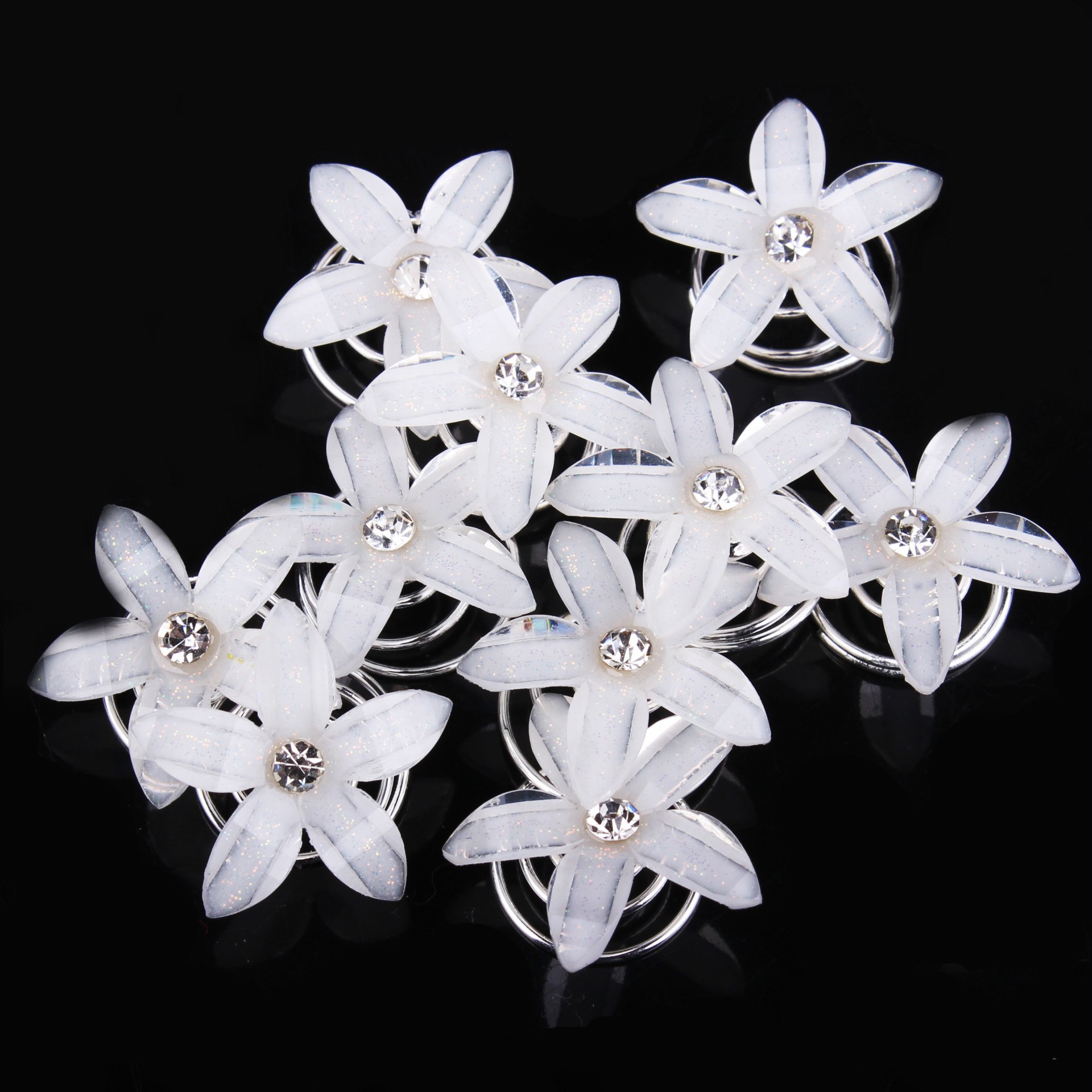 Curlies Haarschmuck Haar Spiralen Nadel Perle Blume Strass Hochzeit Kommunion