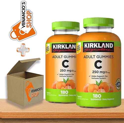 Kirkland Signature Vitamina C 250 mg, Vitamina para Gomitas Adultos, 180 Gomitas + Incluye Adhesivo Venancio'sfridge (Paquete de 2) disponible en Yaxa Colombia