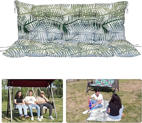 Miniatura 16 de Cojines de columpio para porche, cojines de columpio de 55 pulgadas para muebles de exterior, impermeables, repuesto de cojín grueso mejorado,