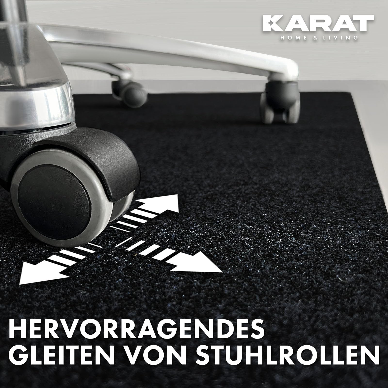 KARAT Floor Protection Mat 100 X 120 Cm, Silver Grey - Office Chair Underlay Made Of Polyester, Floor Protection, Underlay Mat, Protective Mat For Laminate, Parquet, Hard Floors (Viking - View #8
