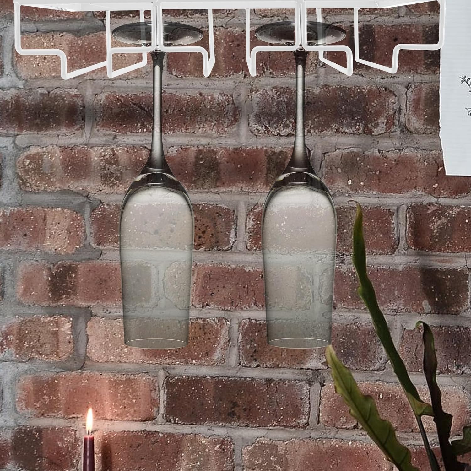 White Iron Stemware Rack Inverted Drying for Goblets
