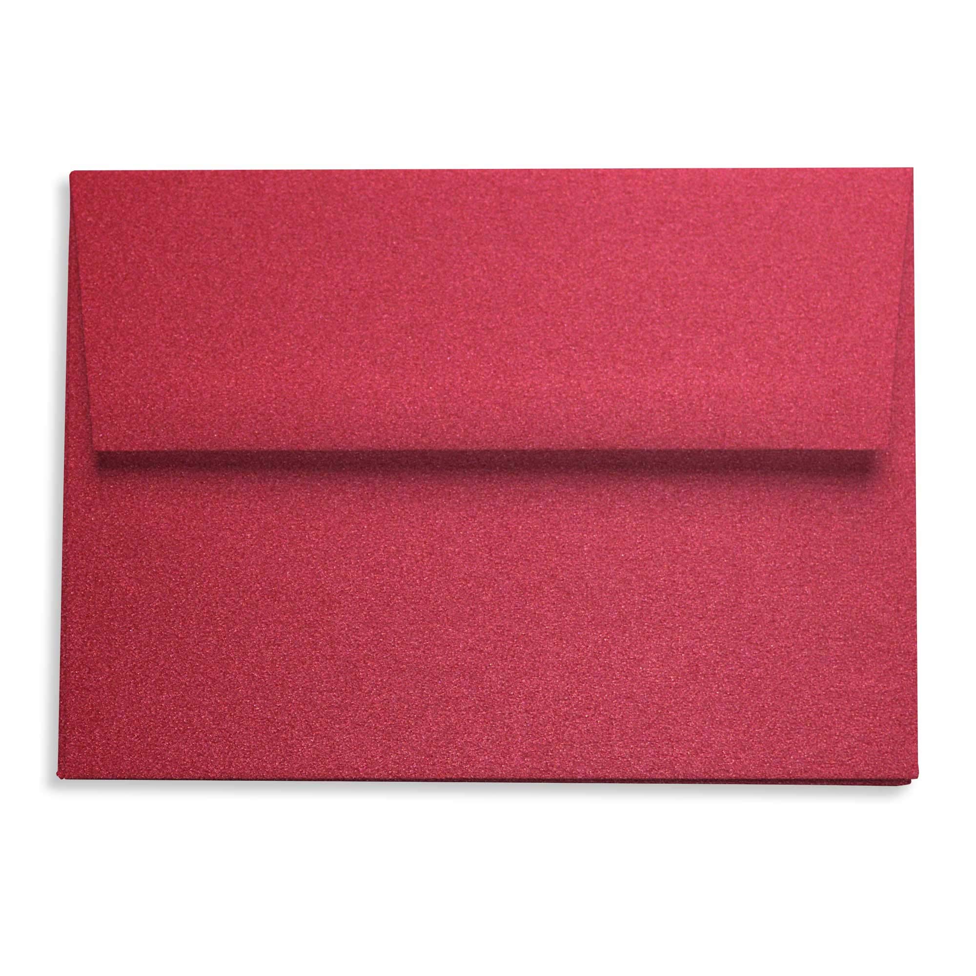 Red Lacquer Envelopes - A9 Curious Metallics 5 3/4 x 8 3/4 Straight Flap 80T, 25 Pack