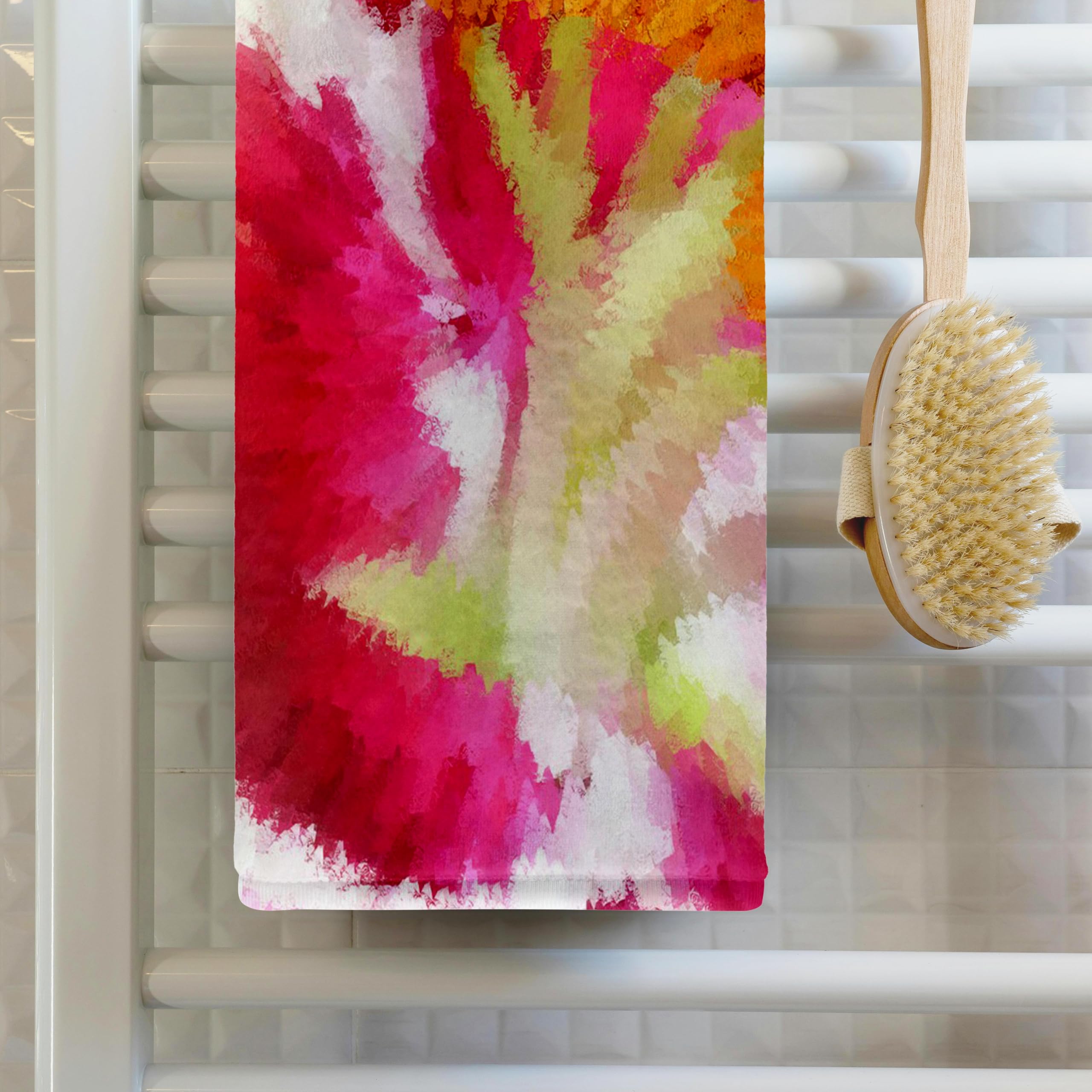 3dRose Fuschia Reaction Towel, 15