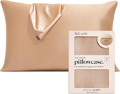 Kitsch Funda de almohada de satén para cabello y piel, más suave que la funda de almohada de seda para cabello y piel, fundas de almohada de satén