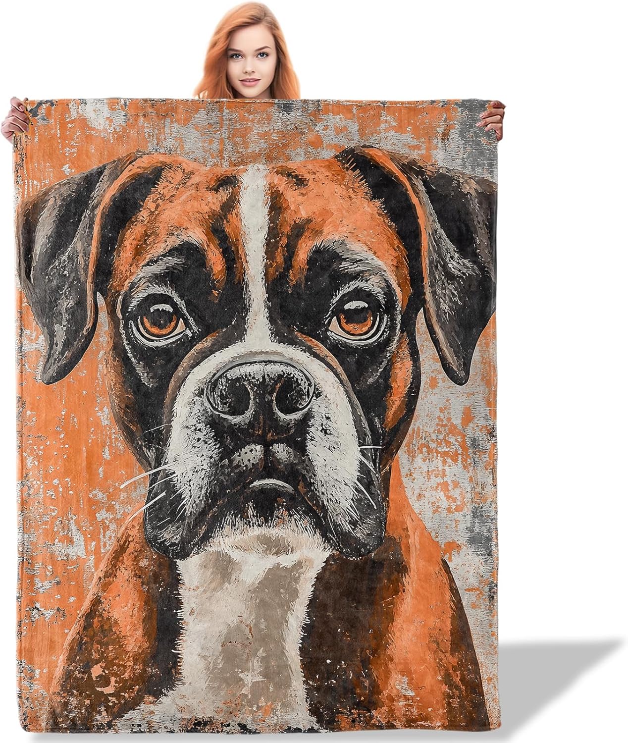 Boxer Dog Throw Blanket for Women Girls Boys, Soft Flannel Blankets Gifts for Living Room Couch, Home, Sofa Decor, 50"x60"
