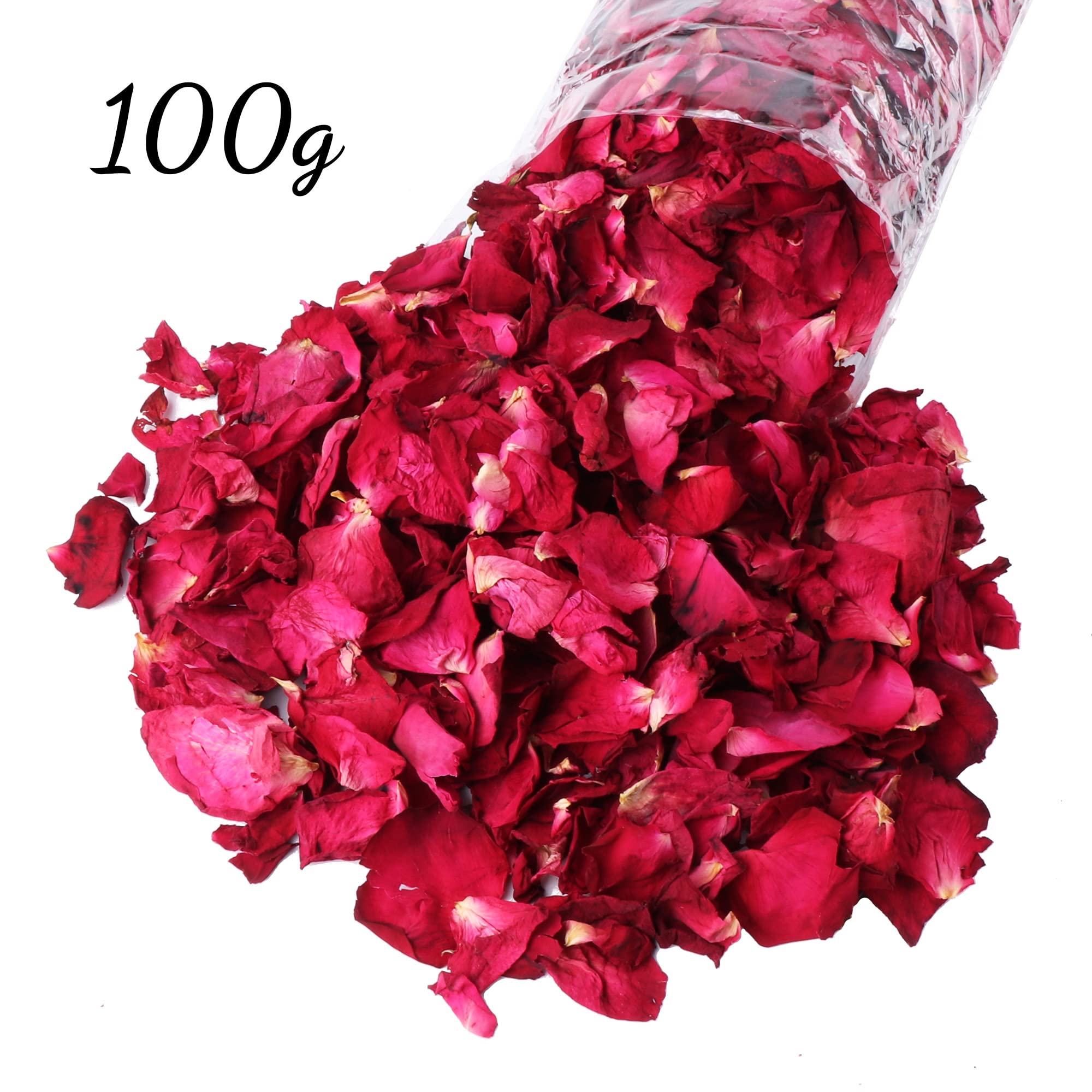 Petali Di Rosa Essiccati Naturali – 200g Di Veri Fiori Rossi Per Bagno, Spa, Matrimonio E Decorazioni Fai Da Te