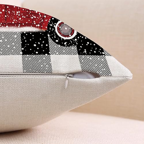Miniatura 4 de Juego de 4 fundas de almohada decorativas de Navidad, muñeco de nieve, reno, alegría, rayas grises, decoración de Navidad, funda de cojín para sofá,