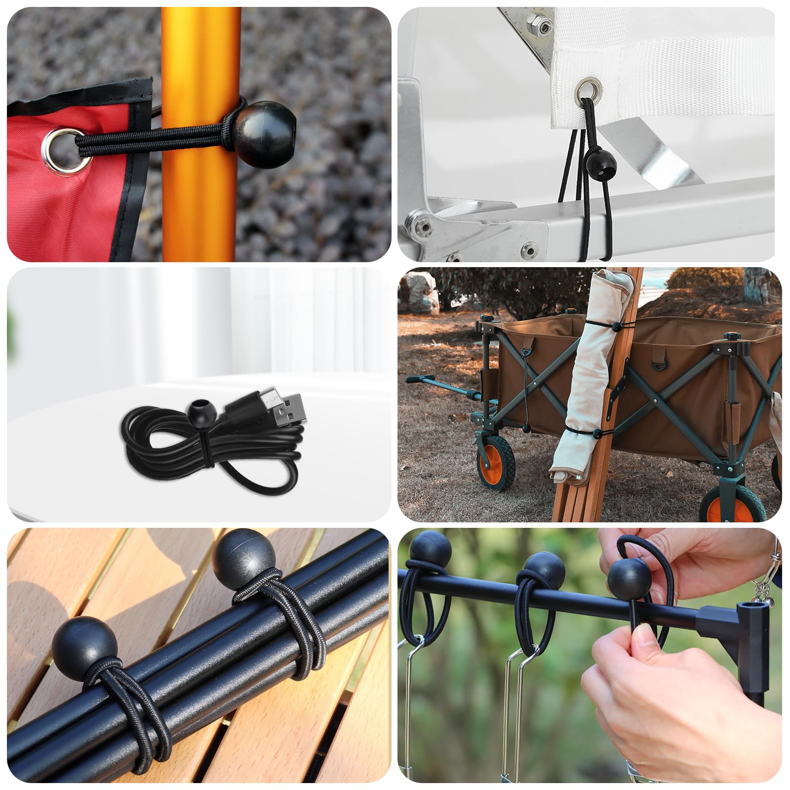 AYMQC Corde Elastiche Con Moschettone Durevoli Cinghie Bungee Cavi Elastici Multiuso Tenditori Per Bagagli Per Auto Moto Biciclette Campeggio Teloni - Foto 10