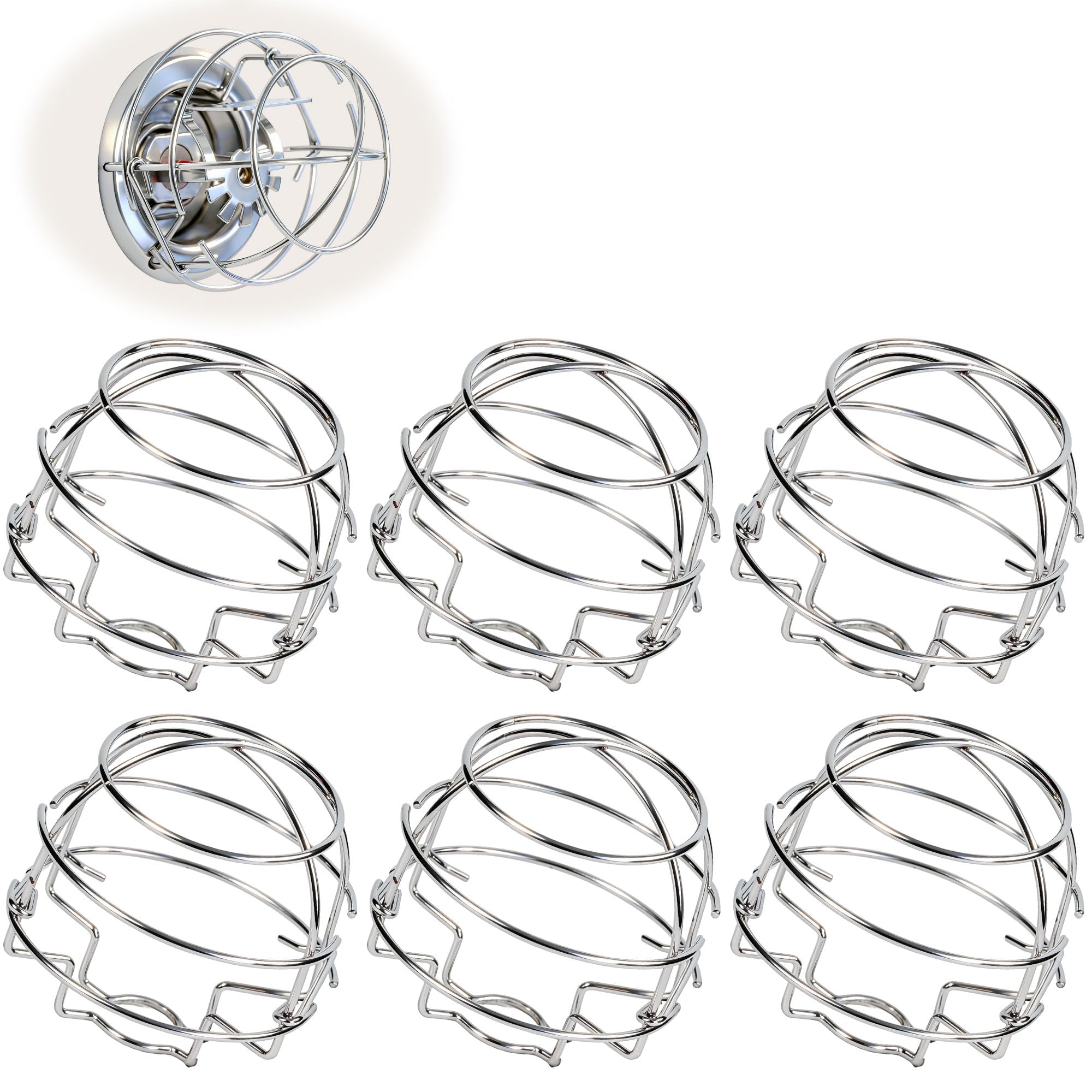 Photo 1 of (6 Pack) TunaMax 1/2" Fire Sprinkler Head Cage Guard Protector Cover for Protecting Side Wall & Pendent Semi - Recessed Sprinkler Heads Fire Sprinkler Covers for Ceiling