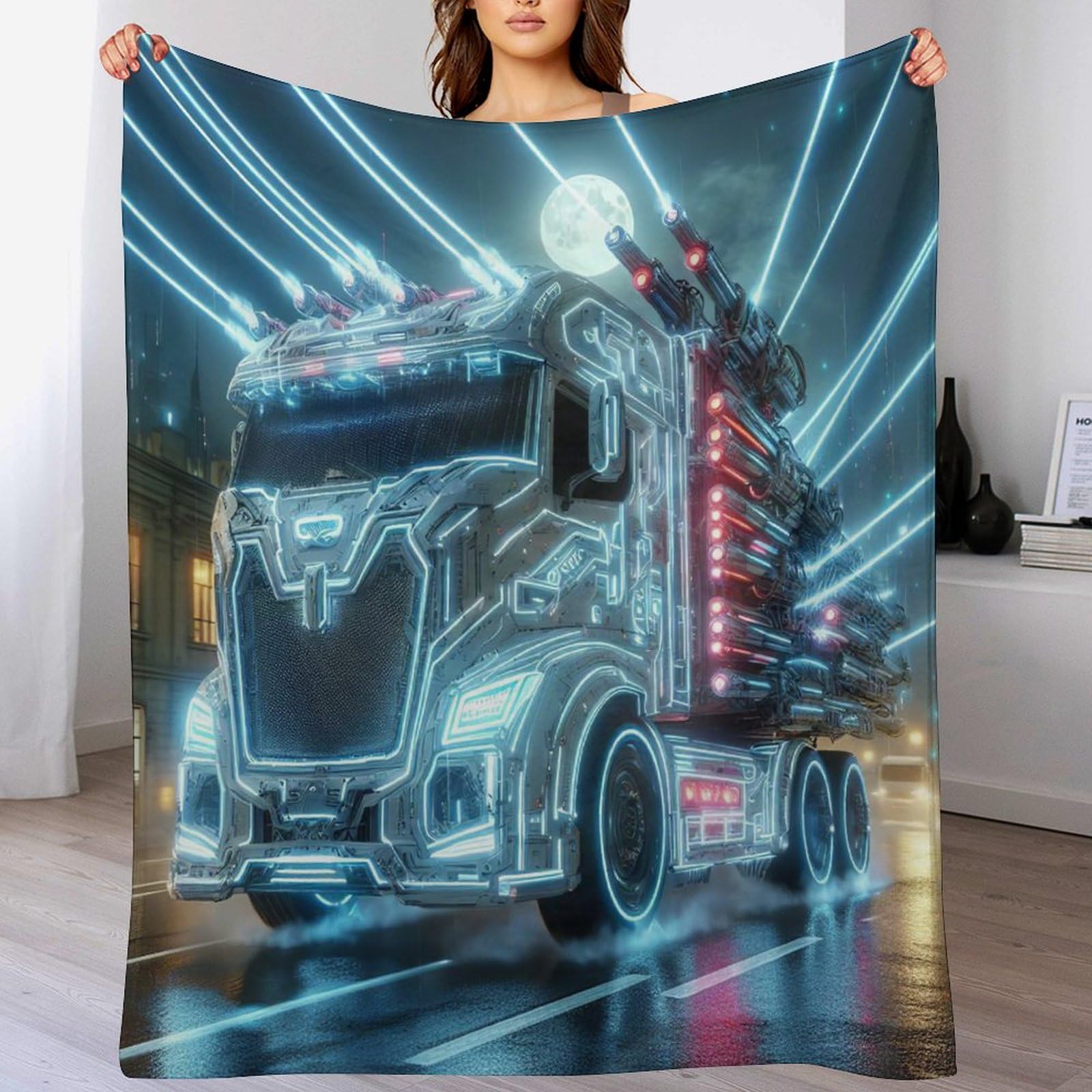 Couverture de canapé chaude à motif camion pour des soirées cocooning confortables