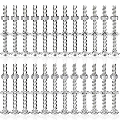 Miniatura 26 de Zonon 25 Juegos de Pernos de Carruaje y Tuercas de Acero Inoxidable de 1/4-20 x 1-1/2 pulgadas, Cabeza Redonda Cuello Cuadrado, Pernos de Carruaje