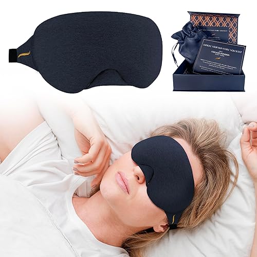 SOMÉ Collagen Eye Mask for Sleeping, Luxurious Adjustable Sleep Mask