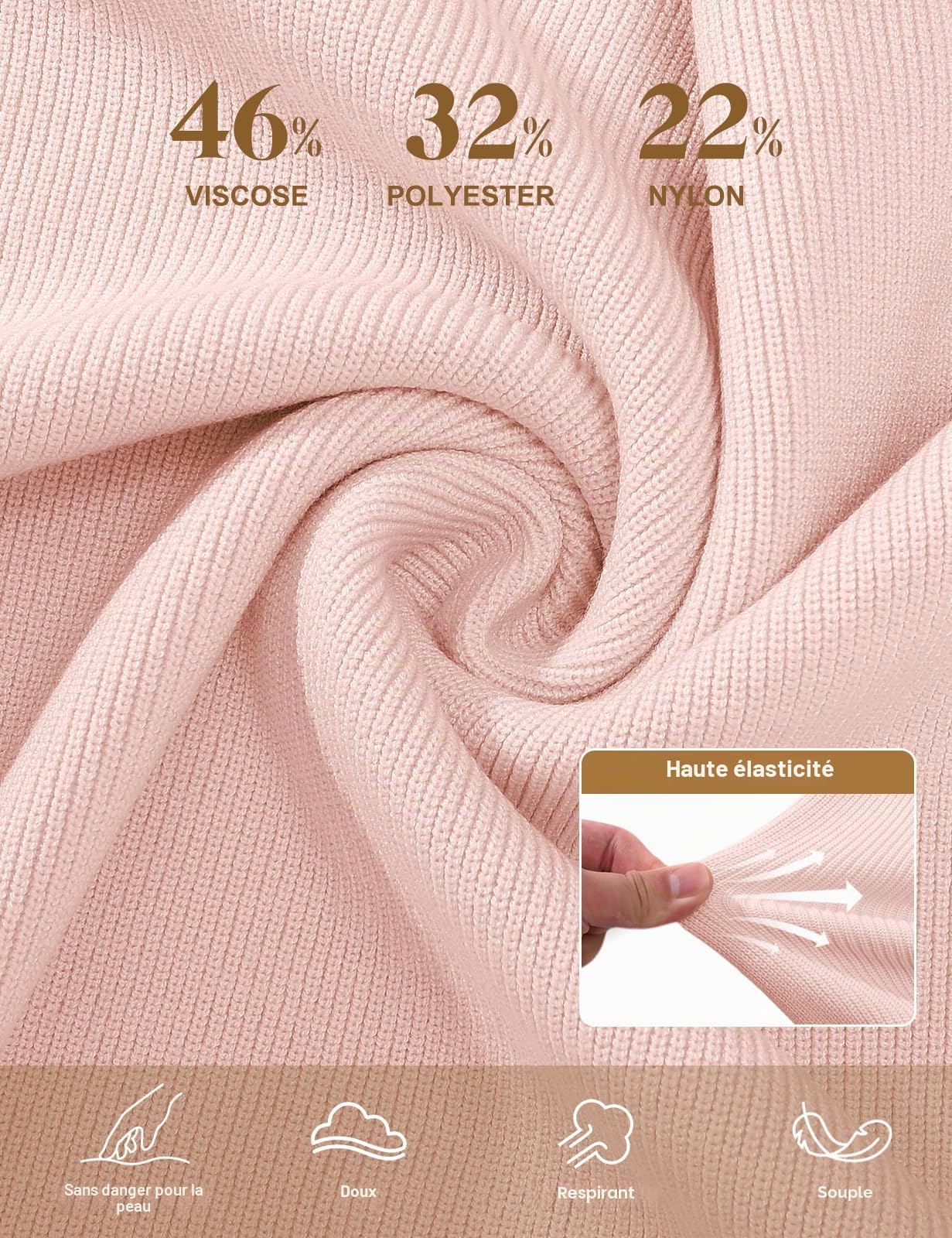 Ensemble Femme 2 Pièces Pyjama Hiver Automne Haut Manches Longue Col en V Tricot Côtelé Pantalon Droit à Taille Élastique Survêtement Doux Tenue Interieur Chic et Elegant