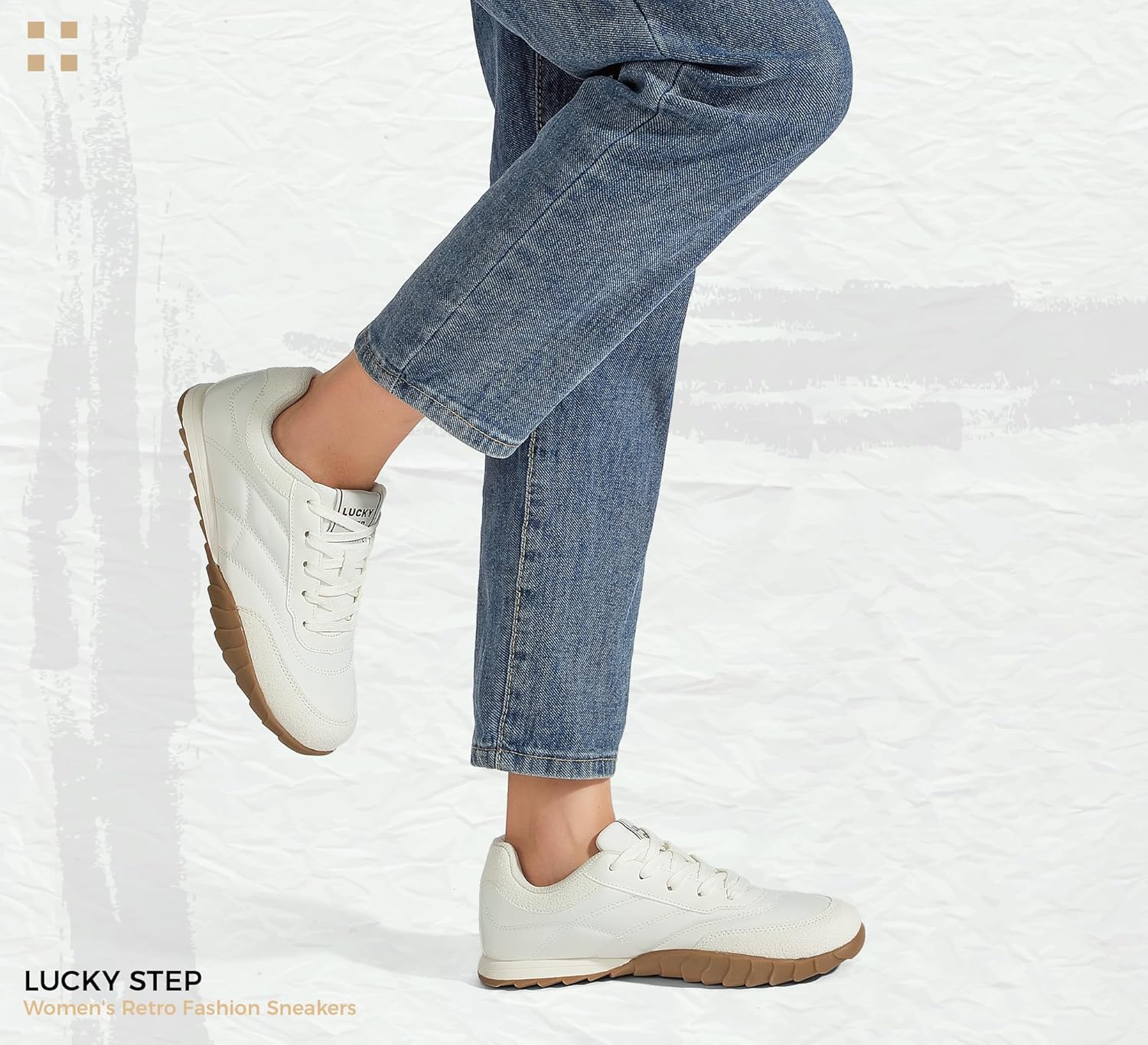 LUCKY STEP Women's Retro Fashion Sneakers Casual Thin Sole Anti-Slip Tennis Trainer Running Walking Shoes Trendy Trainer Comfortable Footwear - Image 8