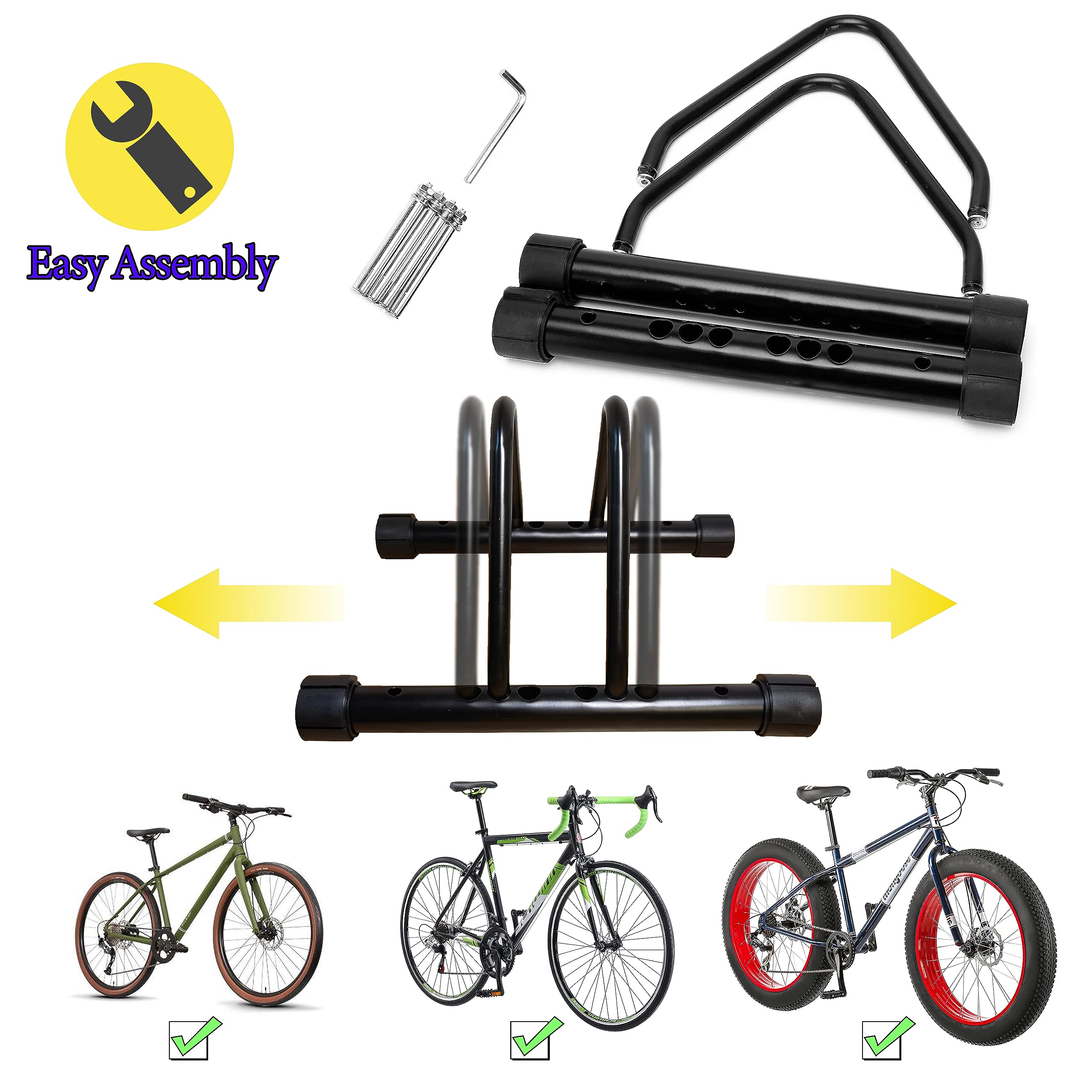 Nisshinn Bike Rackï¼ŒBike Stand Floor for for Mountain MTB & Road Bicyclesï¼ŒAdjustable Bike Rack Garage, Indoor/Outdoor Bicycle Stand,Sturdy and Small Ready for Mountain Bike and Road Bike