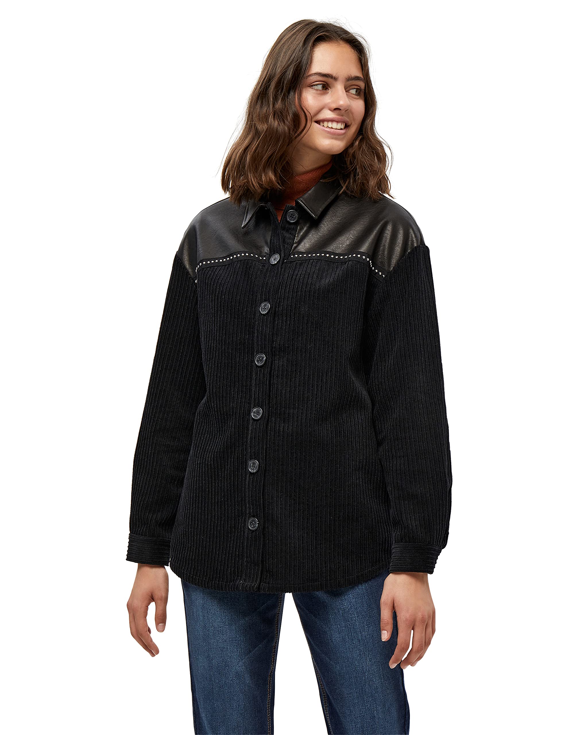 Desires Women's Gwenda Shirt Jacket 9000 Black L