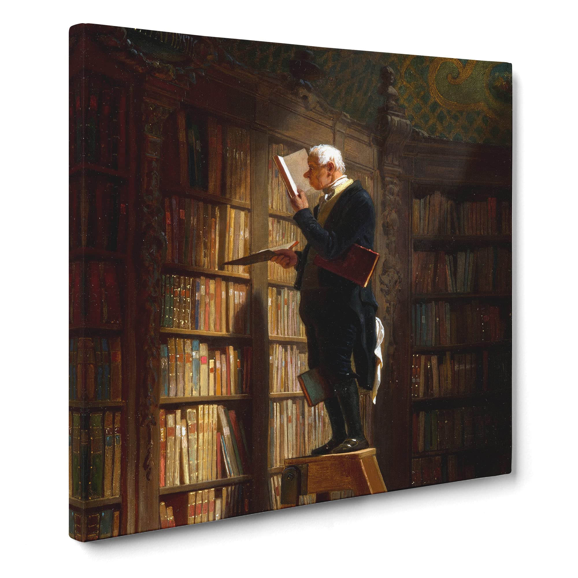 Bookworm by Carl Spitzweg Canvas Print, Mixed, 35L x 35W cm
