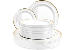 Aya's Cutlery Kingdom White Plates with Gold Trim