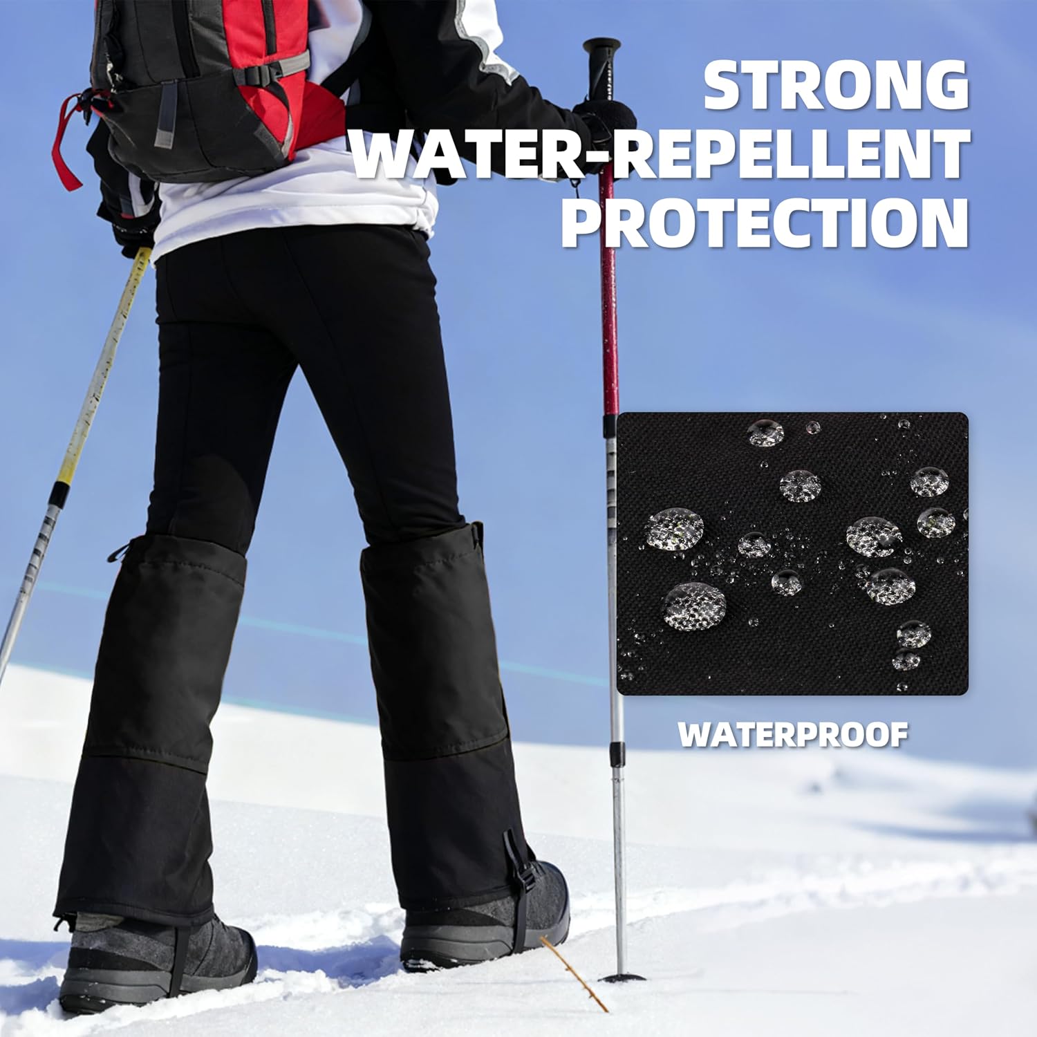 Waterproof Leg Gaiters – 420D/600D Nylon Boot Covers, Cold-Resistant TPU Straps, Hiking, Mountaineering, Skiing & Hunting