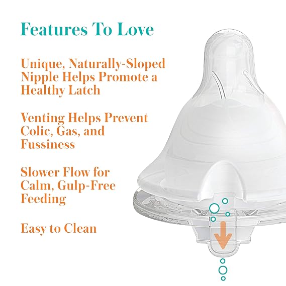 Evenflo Feeding Balance + Wide Neck Glass Bottles - 6oz 3 Pack