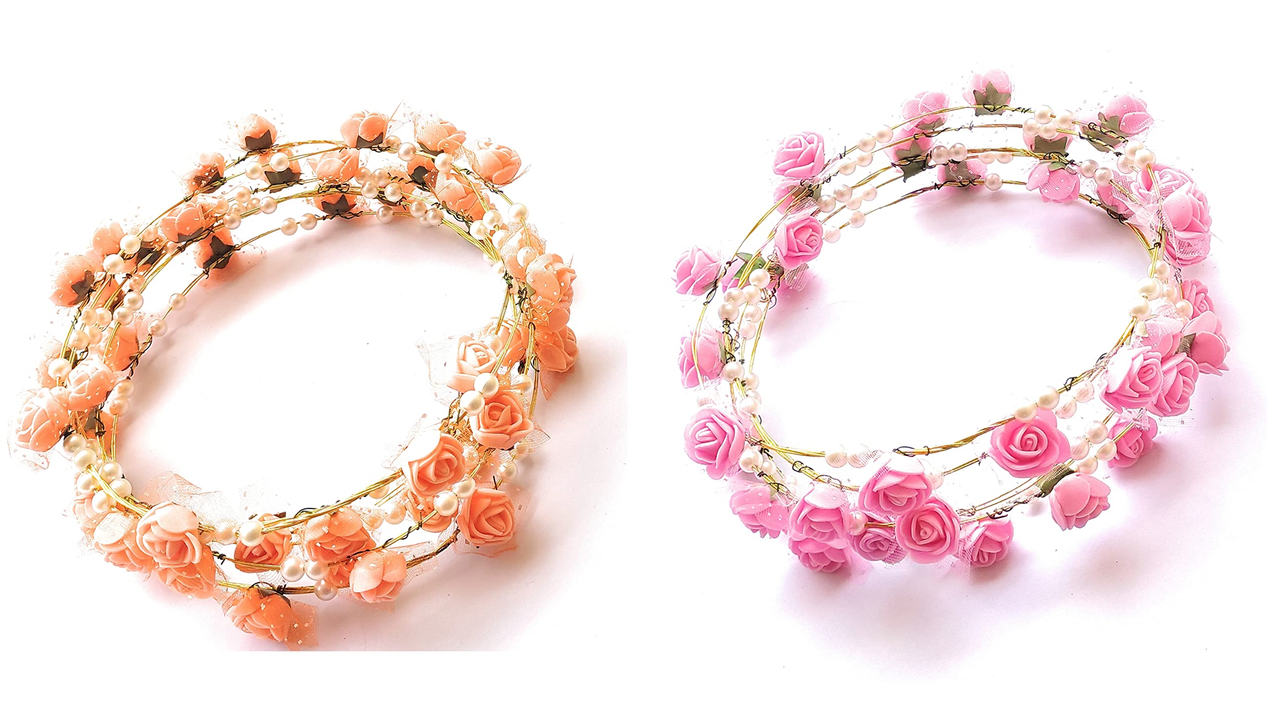 Ezume® Assorted Color Boho Roses Flower Crown Floral Wreath Headbands Hair Garland Wedding Bridal Headpiece Tiara Roses Daisy Hairbands Hawaiian Party for Girls Women (orange/babypink) 2pcs (B0BPMN98NG) Amazon Price History, Amazon Price Tracker