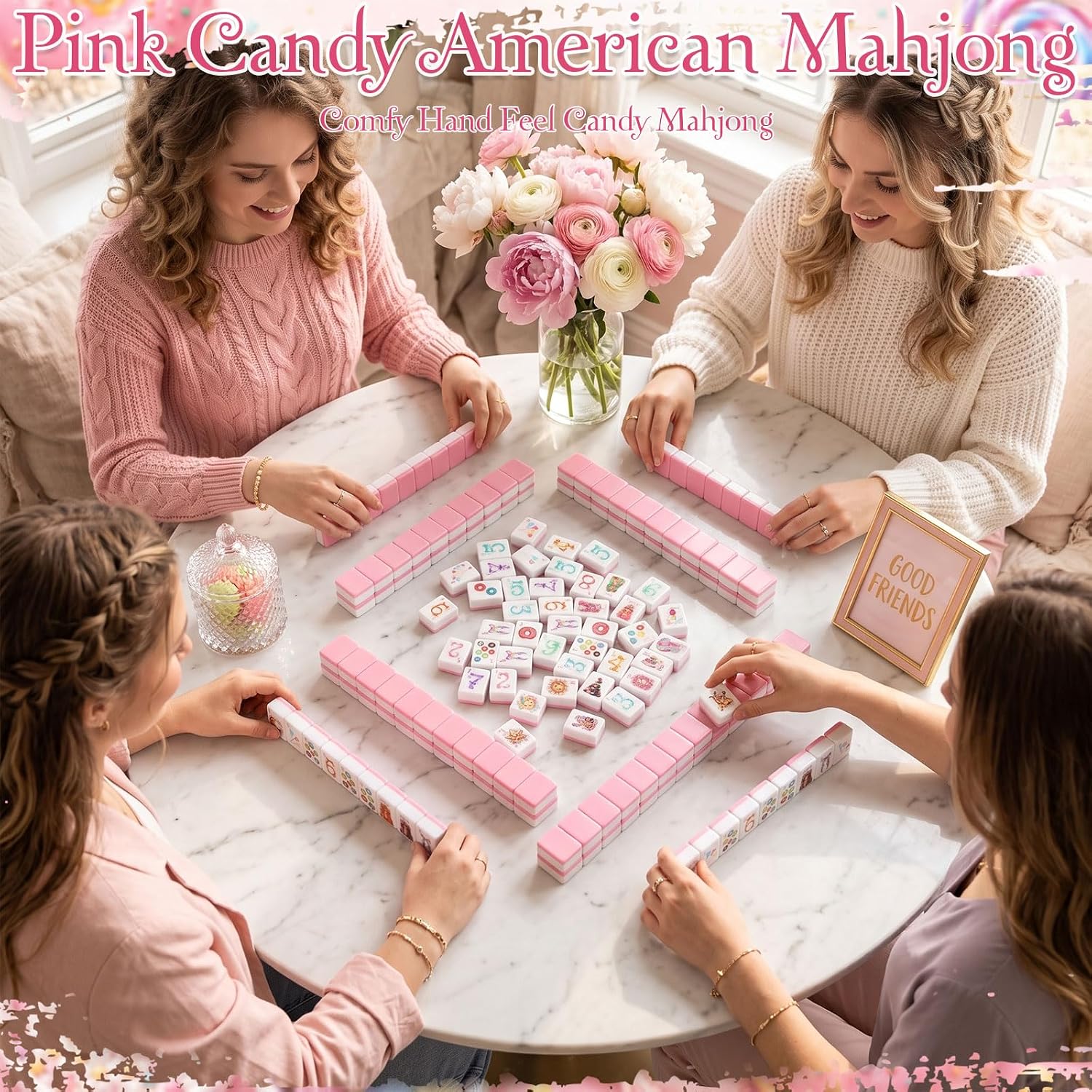 Playing Mahjong with the Candy American Mahjong Tiles set