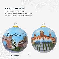 Vista 5 de Adorno navideño de cristal pintado a mano - Barcelona