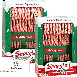 Spangler Classic Red and White Peppermint Candy Canes | Natural Peppermint Flavor | Gluten Free, Kosher| Individually Wrapped Christmass Candy - 24 Count | Joy Bringers Fridge Magnet