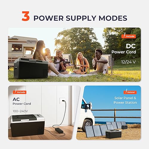 Miniatura 8 de Refrigerador portátil de 12 voltios, refrigerador eléctrico de 21 cuartos (20 litros) -4-68, 1224V DC y 100-240V AC Refrigerador de coche para