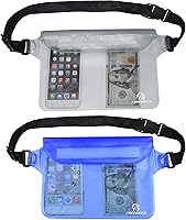 Vista 9 de Freegrace Juego de bolsas impermeables con correa para la cintura/funda para mantener tu teléfono y objetos de valor secos y seguros. Bolsas secas