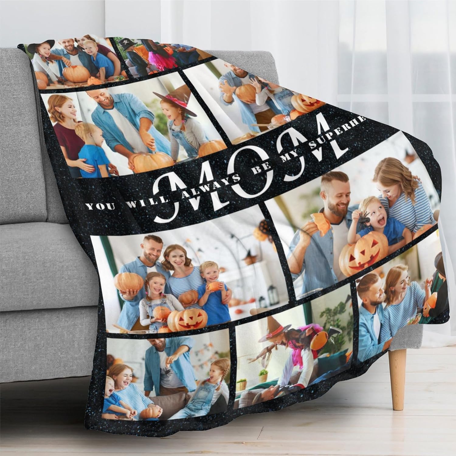 Dr.TOUGH Mother’s Day Personalized Gifts for Mom from Daughter Son - Custom Blanket with Picture Text Customized Photo Throw Blankets for Women Mother Wife