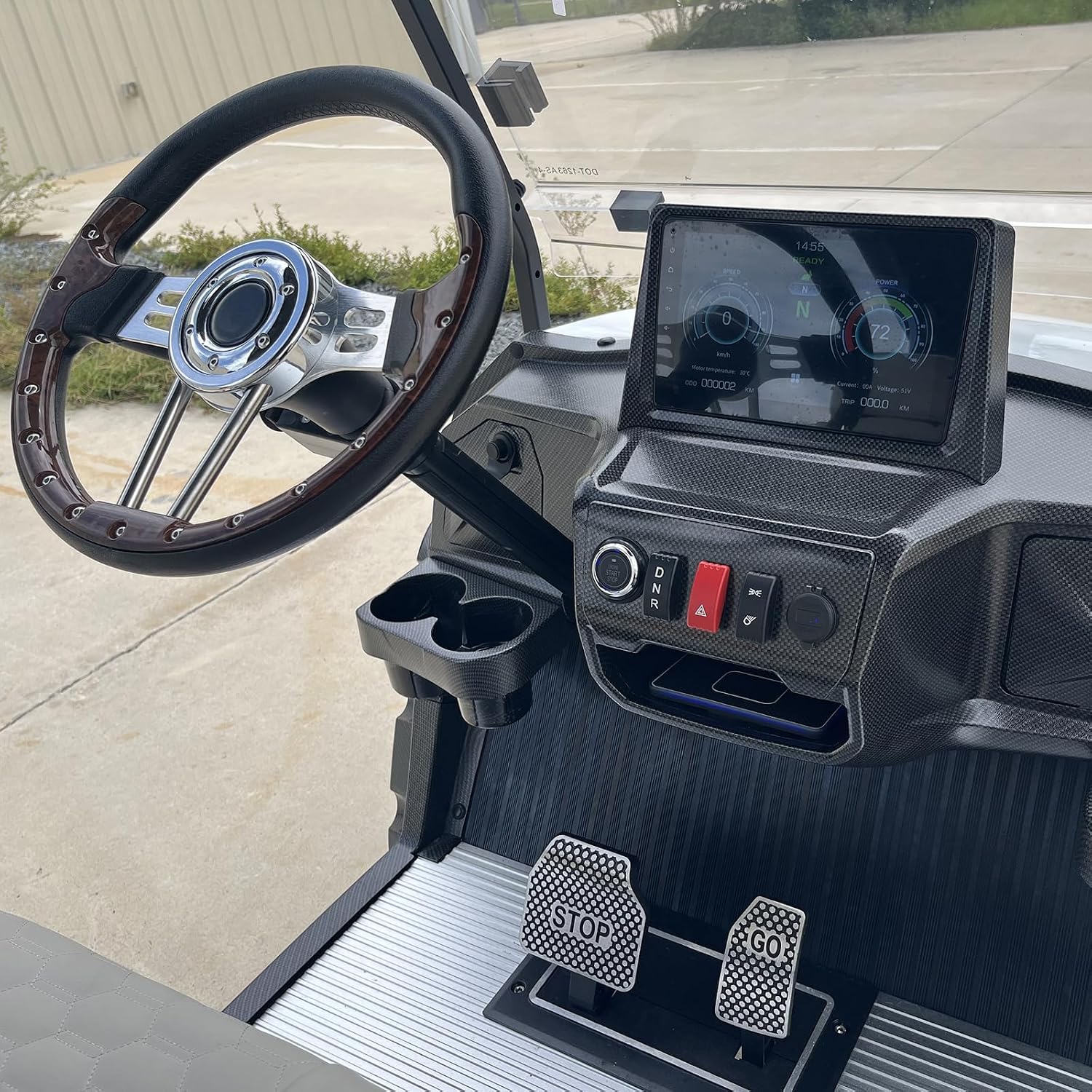 GO UP4+2 Passenger Electric Golf Cart, 6 Seater Golf Buggy with Rear Flip Seats