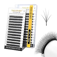 Vista 53 de NAGARAKU Extensión de pestañas en forma de W 3D con volumen en racimo, abanico prefabricado, pestañas postizas de visón sintético mate negro