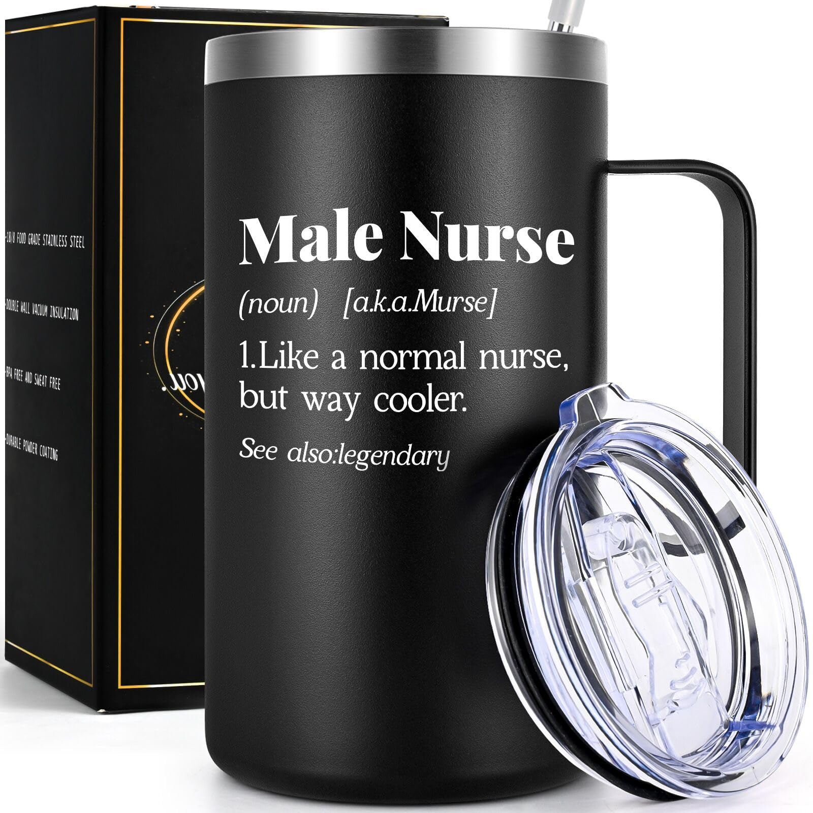 Lifecapido Male Nurse Gifts for Men, Like A Normal Nurse But Way Cooler Stainless Steel Coffee Mug, Nurse Week Gifts Appreciation Graduation Gifts for
