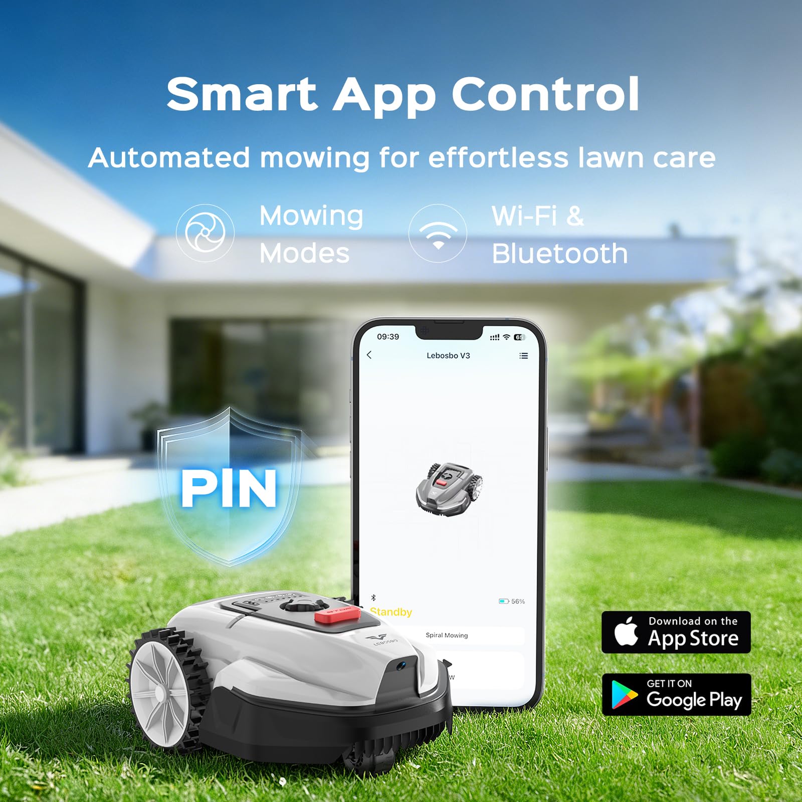 V3 Robot Cortacésped Sin Cable Perimetral, Detección de Obstáculos por IA, Control Mediante App, Sensor de Lluvia, Altura de Corte Ajustable, hasta 100 m²