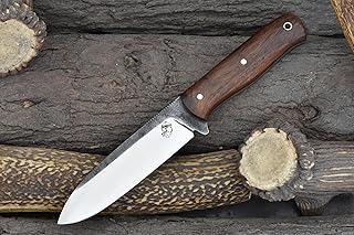 Knives Ranch Bushcraft Knife with Leather Sheath, Stainless Steel Utility Knife, Heavy-Duty Horizontal Carry Sheath (Camper Pro 3091-SS-IRW) - Knives Ranch