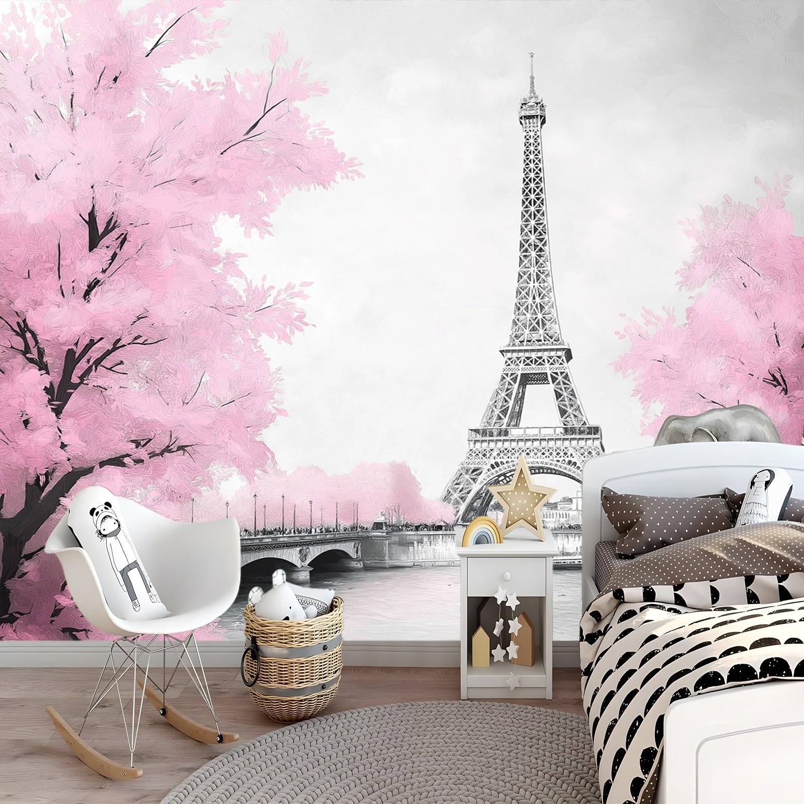 Tapeta ścienna Akwarela Architektura Kwiaty 3D Tapety Fototapety Tapeta z włókniny 250 x 175 cm Salon Sofa Sypialnia Gabinet Dekoracja domu Tapeta Biała Róża